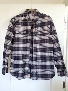 Jachs Plaid Long Sleeve Heavyweight Flannel Button Up Shirt Shacket Men's Large